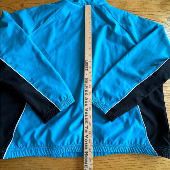 Adidas Women’s Size XL Full Zip Retro Jacket Blue Black Workout Windbreaker‎ - Picture 4 of 7